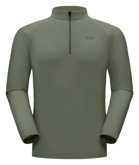 Boxi and PELLIOT Outdoor Cycling Plush Leisure Sports Warm Silver Ion Antibacterial Mountaineering Half Zipper Stand up Collar Top Lightweight, Comfortable, Fashionable, Versatile, Daily Commuter Long Sleeve Hoodie T-shirt for Men  vjsneaker.com