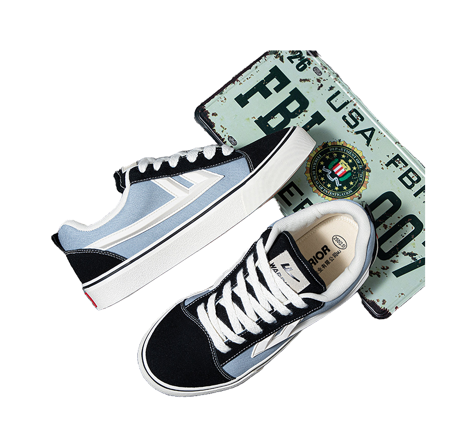 Warrior Sports Casual Wear resistant And Lightweight Low top Canvas Shoes Unisex Black Blue 