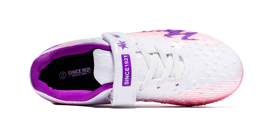 Double Star TF Broken Nail Sports Leisure Non slip Anti kick Lightweight Shock Absorbent Low cut Football Shoes White Purple Pink Children's Edition  VJSNEAKER