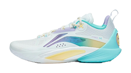 LiNing Speed 10 Cushioning, Slip Resistant, Abrasion Resistant, Breathable Low Top Basketball Shoes Mens White Purple  VJSNEAKER