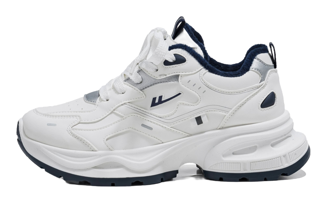 Warrior Low top Chunky Sneakers Unisex White Blue 