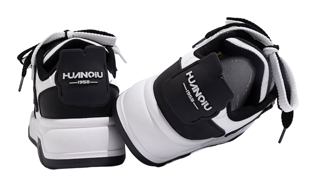 HUANQIU Coverage Lightweight Breathable Height Increasing Low top Skateboard Shoes Unisex Black 