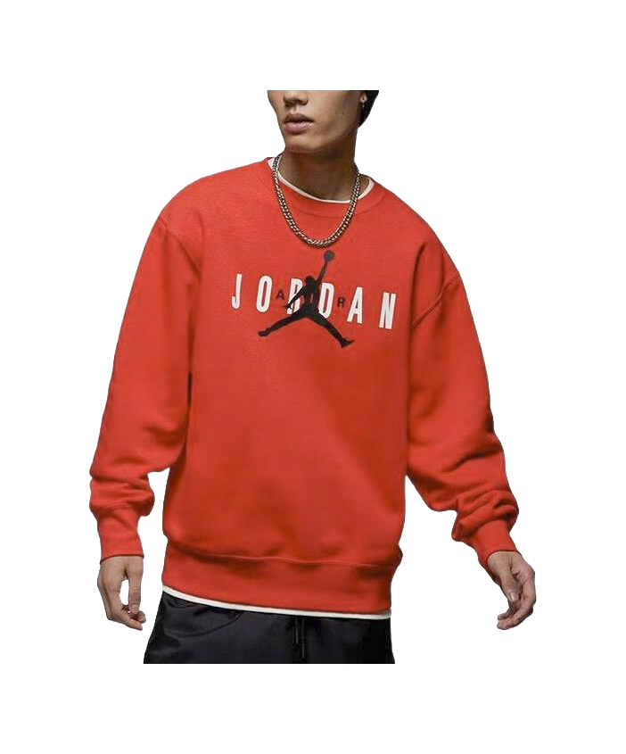 Jordan Sweatshirts Mens Red Crew Neck Moderate Regular  vjsneaker.com
