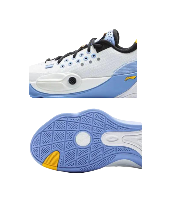 LINING YOUNG Basketball Anti-Slip Wear-Resistant Low-Top Childrens Basketball Shoes White Blue Kids  VJSNEAKER