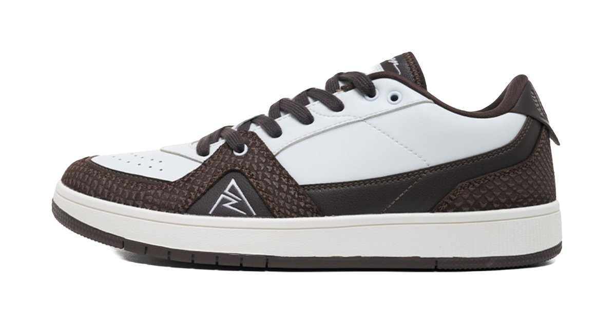 RIGORER Reaves Slip Resistant Breathable Abrasion Resistant Low top Thin Sole Skateboard Shoes Mens White Brown 摩卡棕 准者白（赠鞋垫）