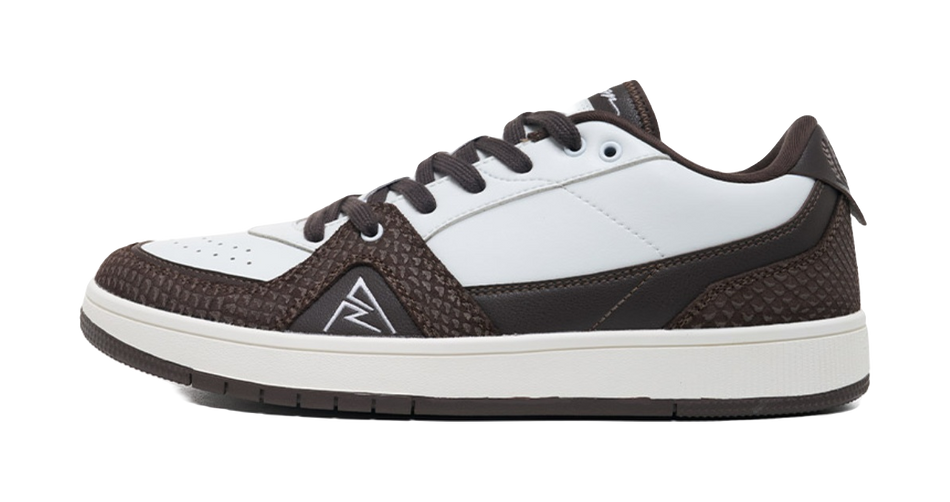 RIGORER Reaves Slip Resistant Breathable Abrasion Resistant Low top Thin Sole Skateboard Shoes Mens White Brown  vjsneaker.com