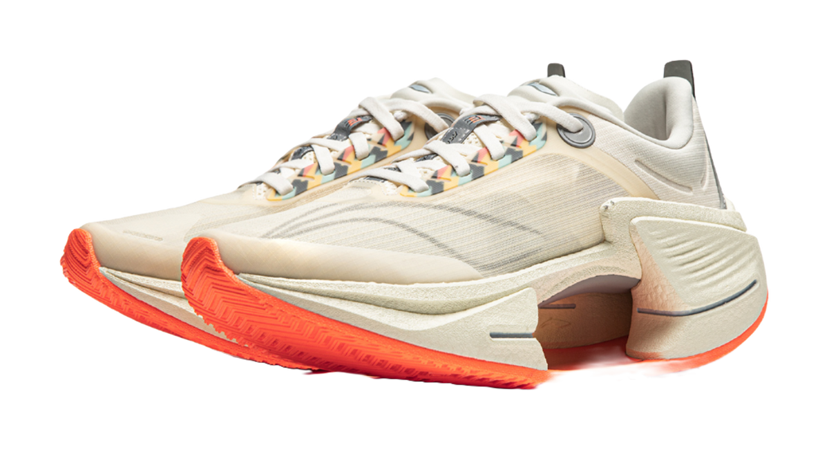 Li Ning Shadow 3 Essential Cushioning Support Rebound Low top Casual Running Shoes Womens Ecru  VJsneaker