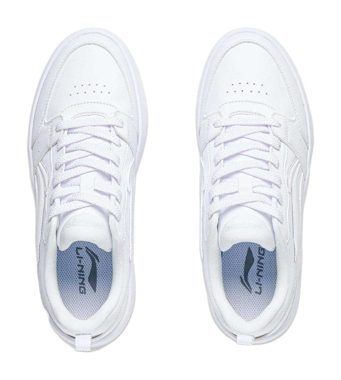 LiNing Acer Truncatum Cushioning Anti-Slip And Wear-Resistant Low-Top Skateboard Shoes Women's Standard White 