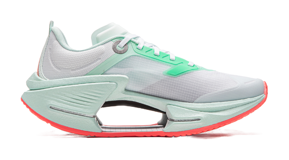 Li Ning Shadow 3 Essential Cushioning Abrasion Resistant Low top Casual Running Shoes Mens White Green  VJsneaker