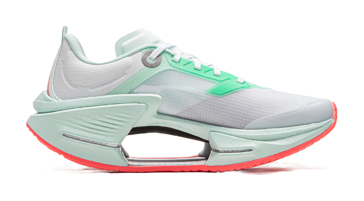 Li Ning Shadow 3 Essential Cushioning Abrasion Resistant Low top Casual Running Shoes Mens White Green  VJsneaker