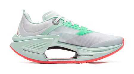 Li Ning Shadow 3 Essential Cushioning Abrasion Resistant Low top Casual Running Shoes Mens White Green  VJsneaker