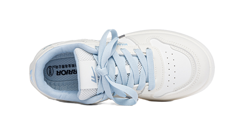 Warrior Abrasion Resistant Height Increasing Low Top Skateboard Shoes Women's Ecru Light Blue 