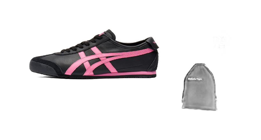 Onitsuka Tiger MEXICO 66 Breathable Low Top Casual Shoes Womens Black Pink  VJSNEAKER