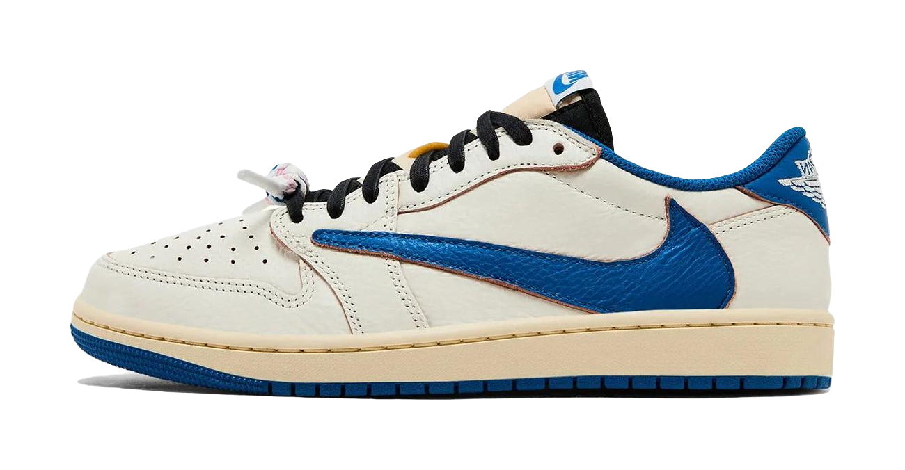Jordan 1 Retro Low Og Sp Fragment X Travis Scott Sail Military Blue  VJSNEAKER
