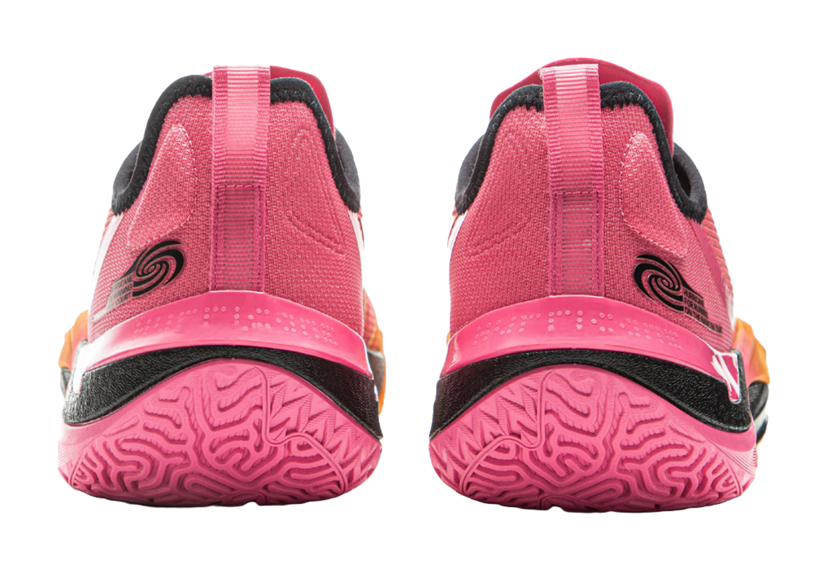 LiNing Cushioning, Slip Resistant, Abrasion Resistant, Rebound Grip Low Top Basketball Shoes Mens Pink Orange  VJSNEAKER