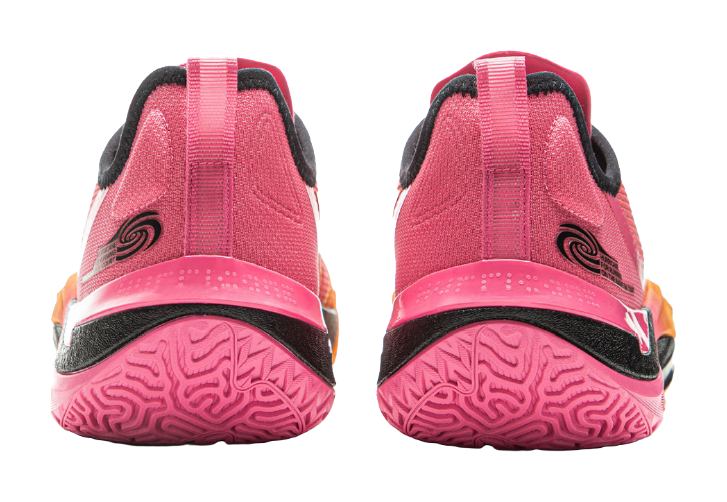 LiNing Cushioning, Slip Resistant, Abrasion Resistant, Rebound Grip Low Top Basketball Shoes Mens Pink Orange  VJSNEAKER