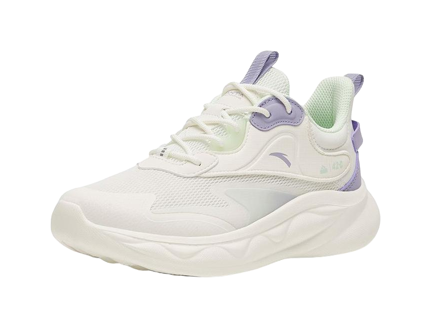 Anta Mianbomb 2 Cushioned Anti Slip And Wear Resistant Lightweight Low Top Running Shoes Women's White Purple 