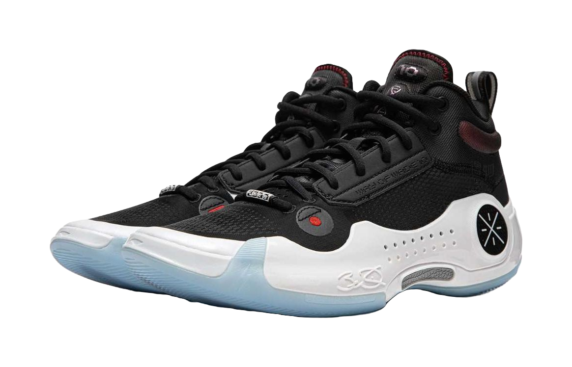 LiNing WOW 10 Cushioning, Wear Resistant Low top Basketball Shoes Mens Black White Blue  VJSNEAKER