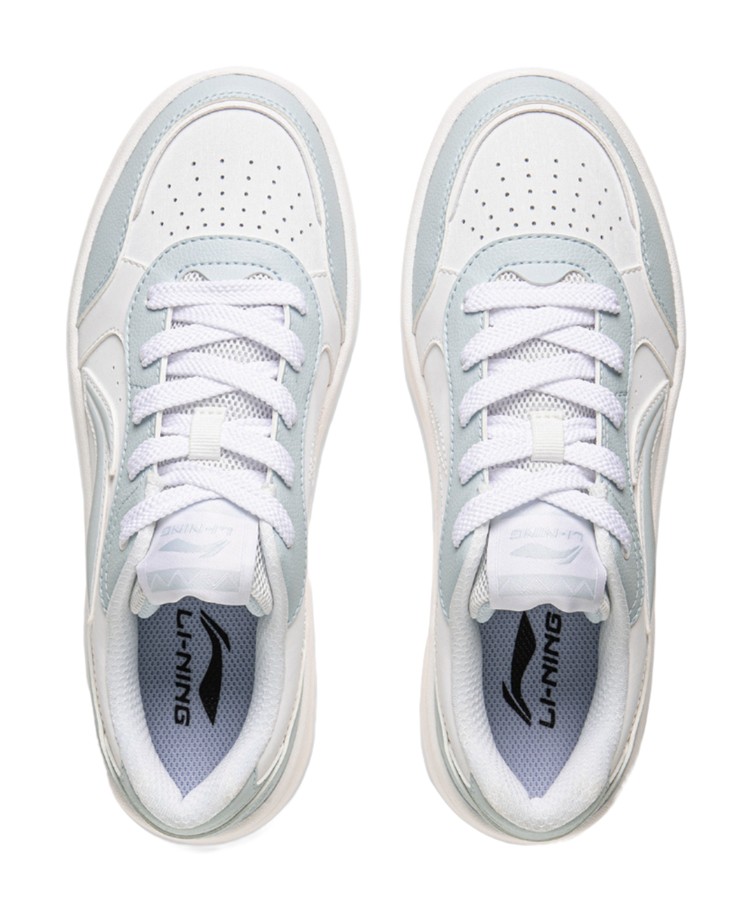 LiNing Yuanbao Pure Anti-Slip And Wear-Resistant Lightweight Low-Top Skateboard Shoes Women's White Blue 