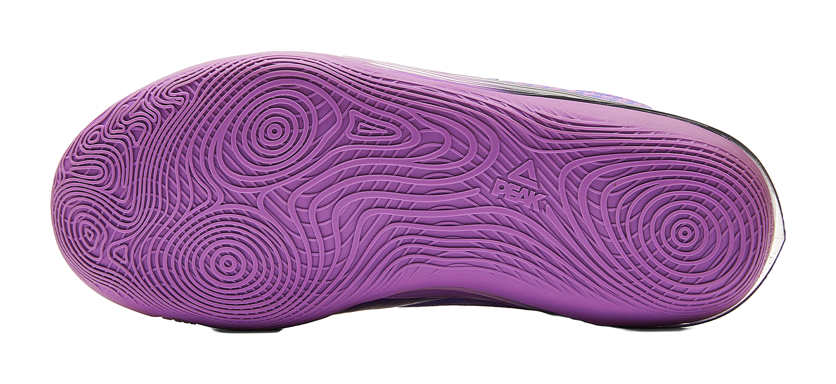 Crystal purple basketball shoe outsole with molded tread pattern