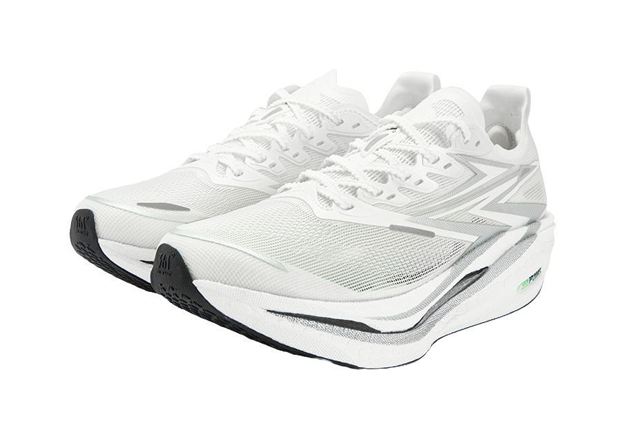 361 ° Flying Flame 4.5 MIRO Butterfly Stability Professional Sports Body Test Shock Absorber Wear resistant Breathable Low cut Carbon Plate Racing Marathon Track and Field Running Shoes Male and Female Same Silver White  vjsneaker.com