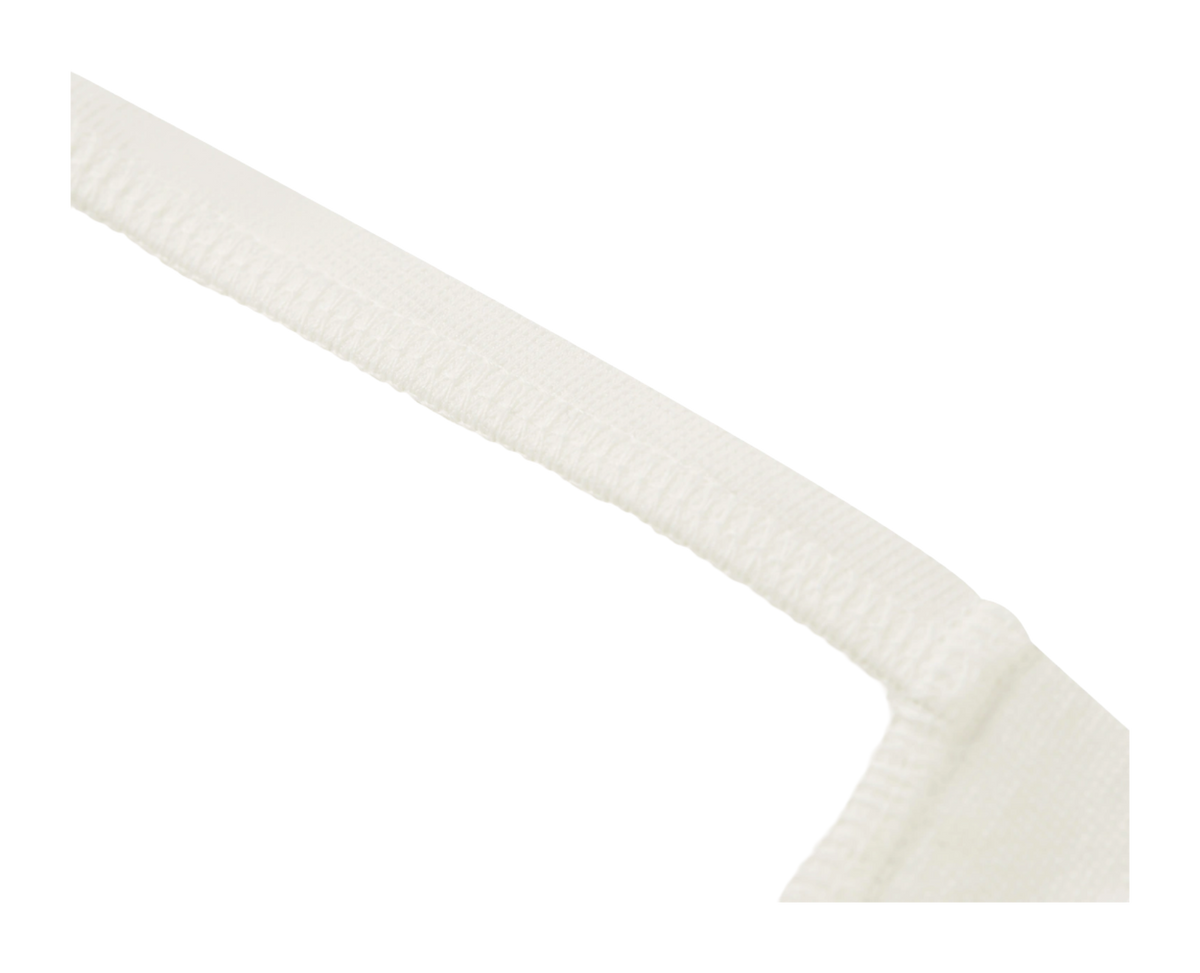 Ivory ribbed cuff at the end of a long sleeve