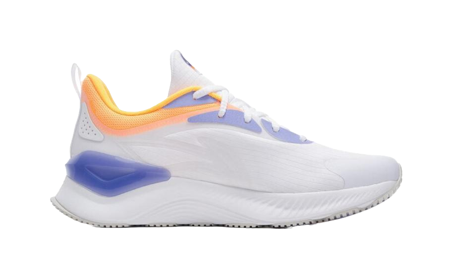LiNing YueYing Element Cushioning Wear Resistant Rebound Low Top Sprint Running Shoes Men's White Yellow Purple 