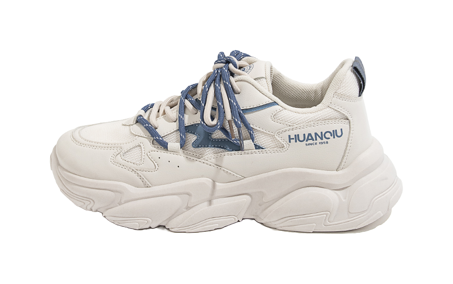 HUANQIU Low top Chunky Sneakers Men's Beige Blue 