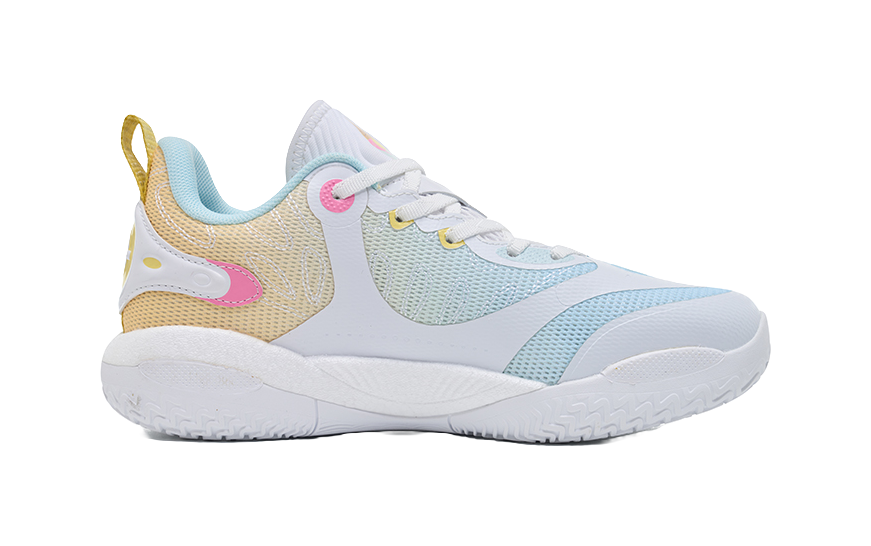 Rigorer Reeves second-generation AR2 ice cream is comfortable, versatile, trendy, anti slip, shock-absorbing, wear-resistant, low top basketball shoe powder, white and yellow children's style  VJSNEAKER