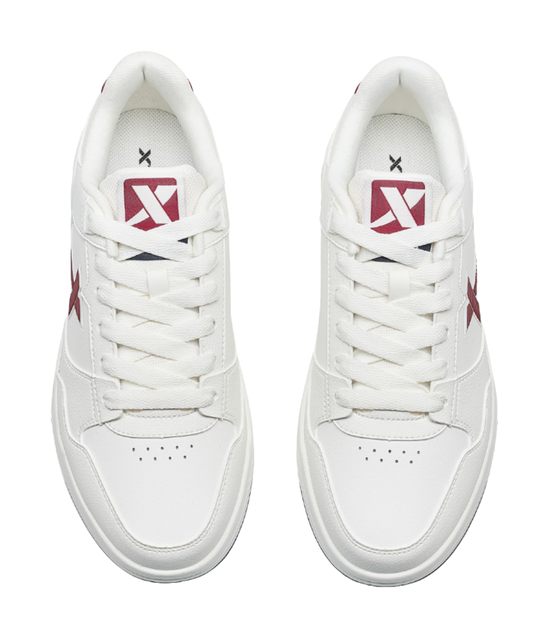 XTEP Clover White 3.0 Air Force 1 Wear resistant And Lightweight Low top Skateboard Shoes Men's White Red 