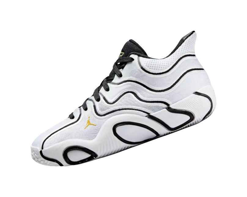 Jordan Tatum 3 Abrasion Resistant Mid Top Childrens Basketball Shoes White Black  vjsneaker.com