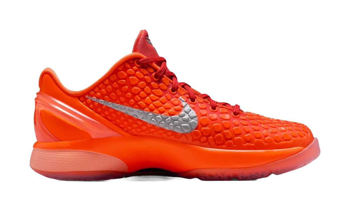 Nike Zoom Kobe 6 Slip Resistant Cushioning Low top Childrens Basketball Shoes Orange/Silver Kids  VJSNEAKER