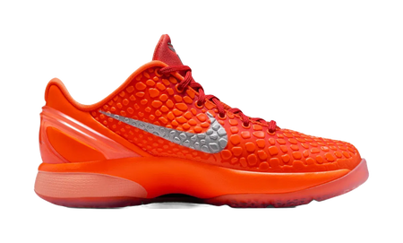 Nike Zoom Kobe 6 Slip Resistant Cushioning Low top Childrens Basketball Shoes Orange/Silver Kids  VJSNEAKER