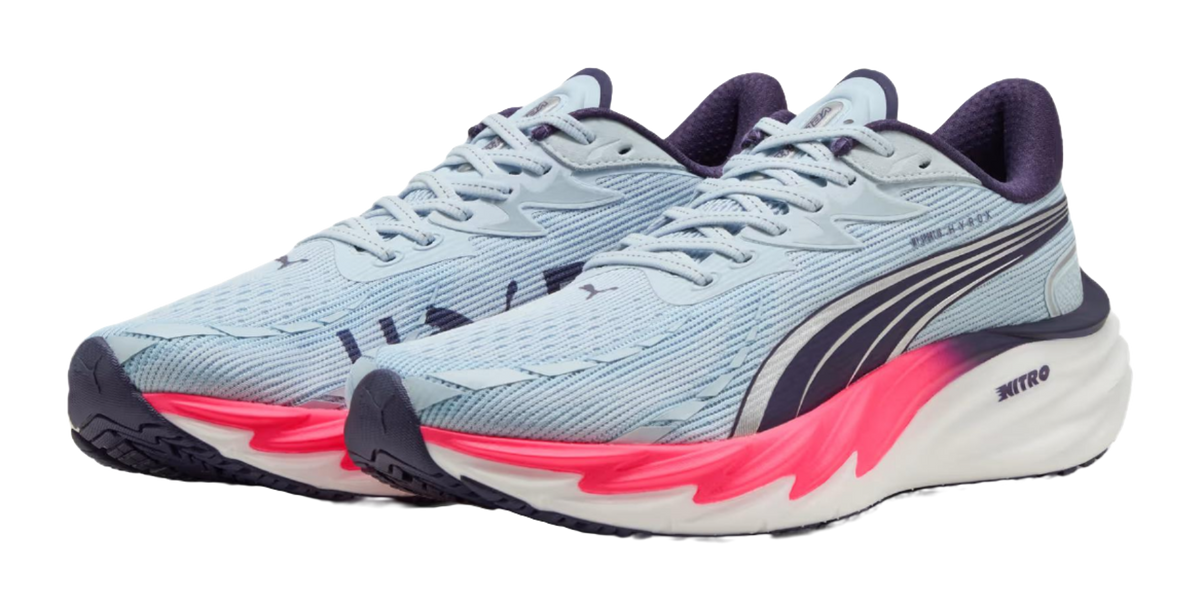 Hyrox x PUMA Velocity NITRO 4 Comfortable Abrasion Resistant Breathable Support Rebound Running Shoes Mens Blue Pink  vjsneaker.com