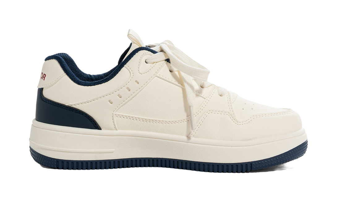 Warrior Slip Resistant, Abrasion Resistant, Lightweight Low Top Skateboard Shoes Unisex Beige Dark Blue Red 