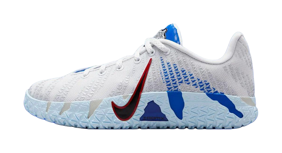 Nike Ja Morant 3 Low top Childrens Basketball Shoes White Blue Red Kids  vjsneaker.com