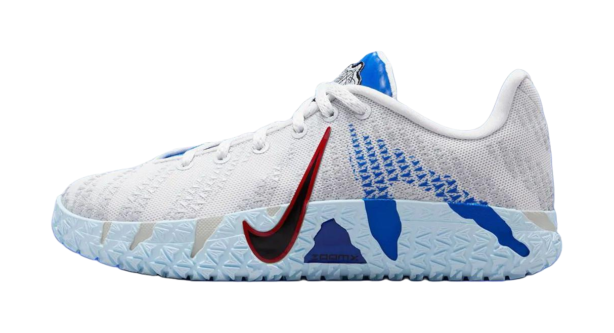 Nike Ja Morant 3 Low top Childrens Basketball Shoes White Blue Red Kids  vjsneaker.com