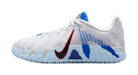 Nike Ja Morant 3 Low top Childrens Basketball Shoes White Blue Red Kids  vjsneaker.com