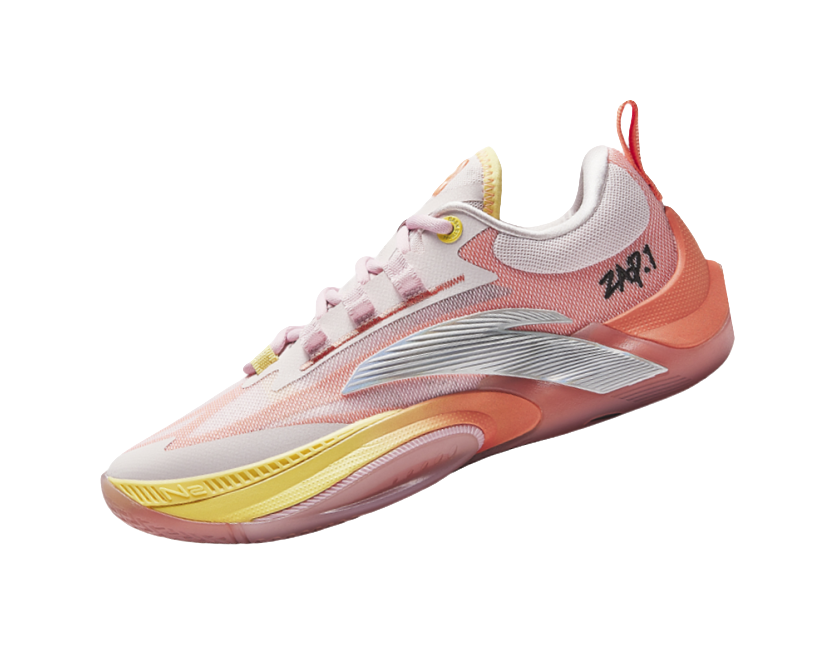 Anta Zap 1 Slip Resistant Abrasion Resistant Support Low top Childrens Basketball Shoes Pink Orange Kids  VJSNEAKER