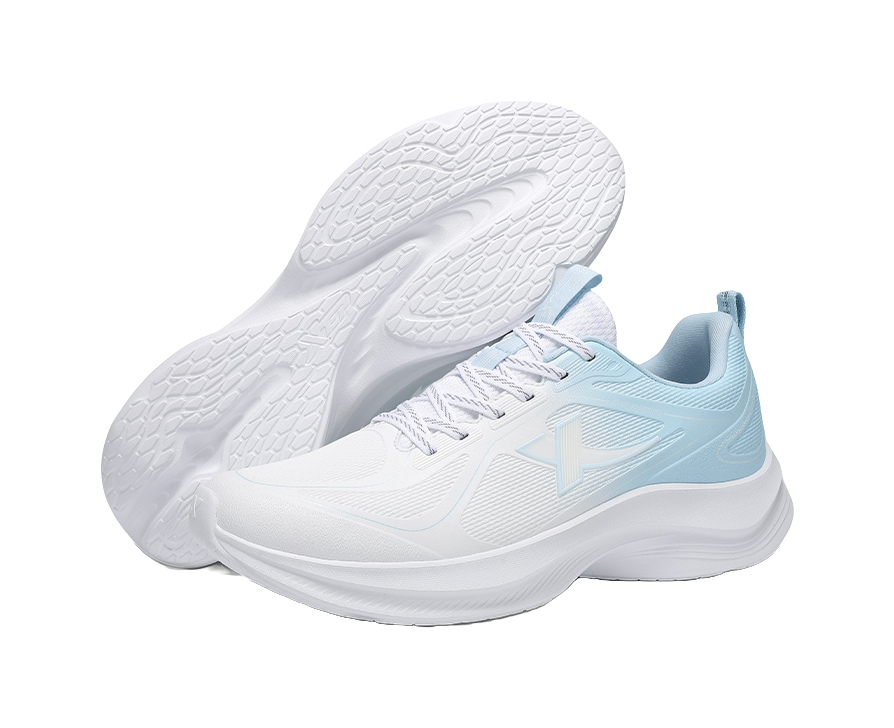 XTEP Cushioning, Wear Resistant Low top Casual Running Shoes Men's Classic White Ripple Blue 