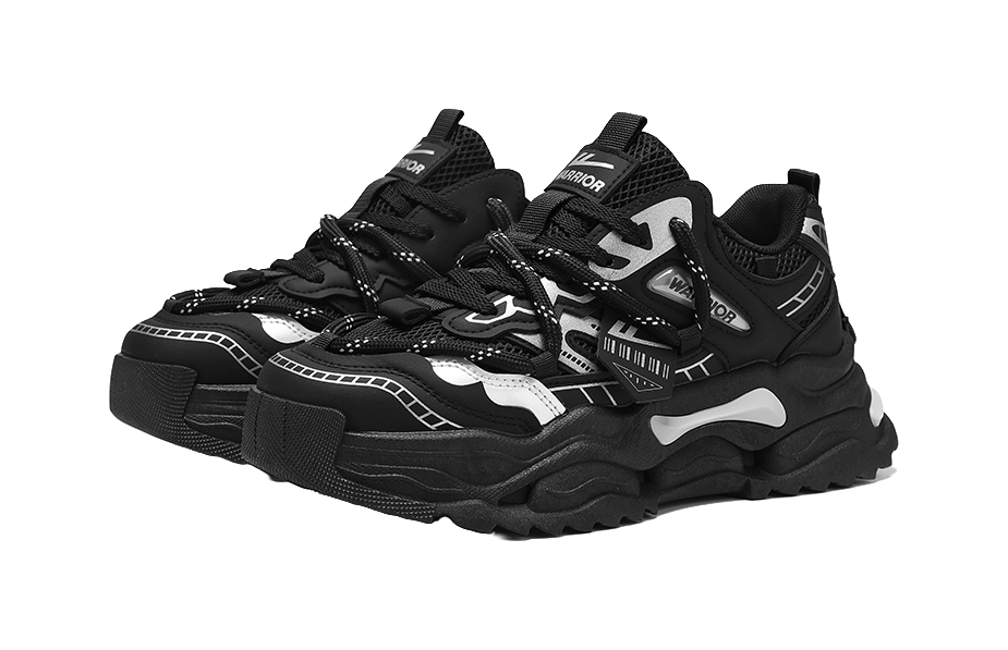 Warrior Abrasion Resistant Breathable Height Increasing Low top Chunky Sneakers Mens  vjsneaker.com