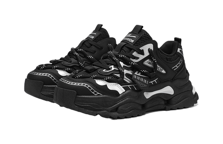 Warrior Abrasion Resistant Breathable Height Increasing Low top Chunky Sneakers Mens  vjsneaker.com