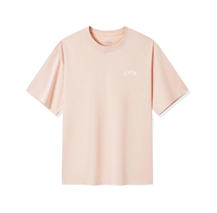 Xtep pure cotton round neck pullover, loose, casual, comfortable, soft, versatile knit T-shirt, unisex  vjsneaker.com