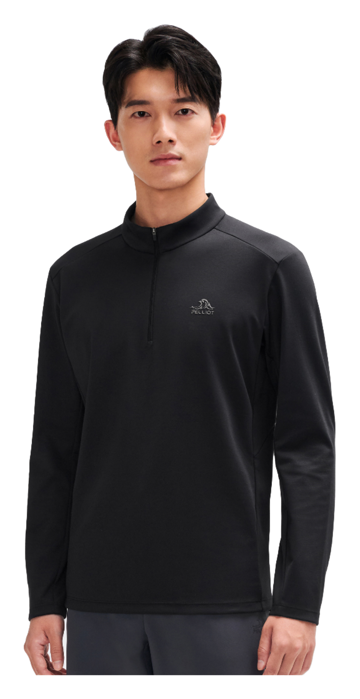 Boxi and PELLIOT outdoor long sleeved Polygiene antibacterial sports elastic top, casual, comfortable, skin friendly, warm, semi high neck sweatshirt, base T-shirt for men  vjsneaker.com