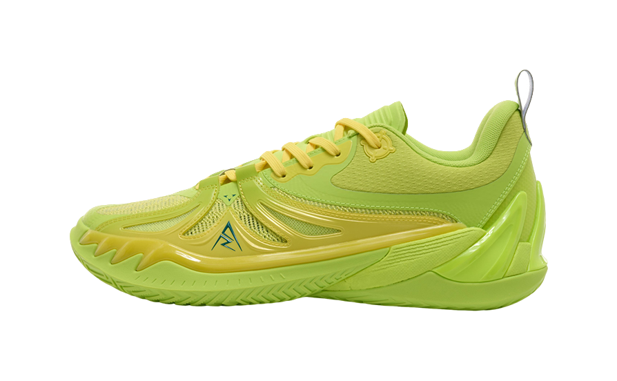 Rigorer AR3 low-top basketball shoes, lemon green with yellow laces