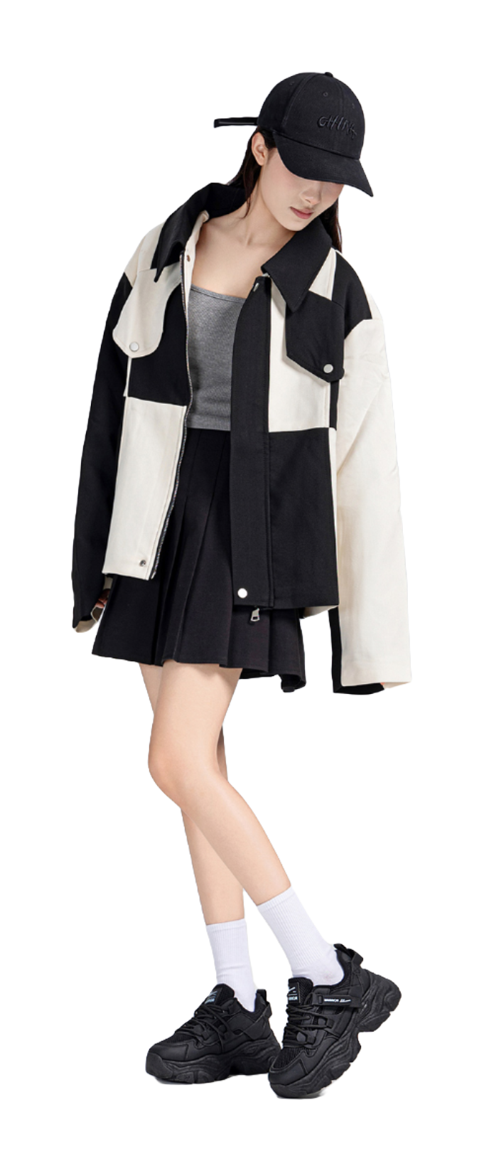 Warrior Cushioning Abrasion Resistant Breathable Low top Chunky Sneakers Women's Black 