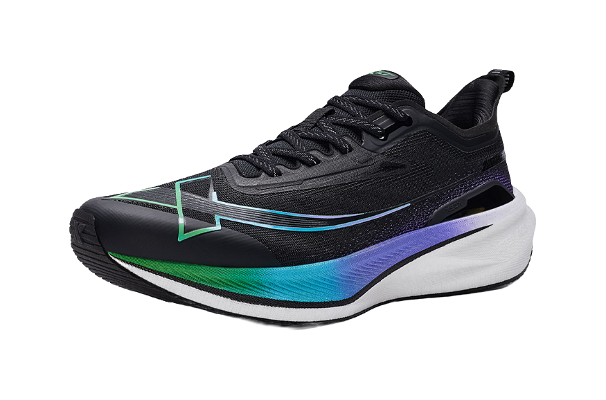 XTEP Two Thousand Kilometers 2.0 Cushioning, Wear Resistant Low top Racing Running Shoes Men's Black/Scallion Green 