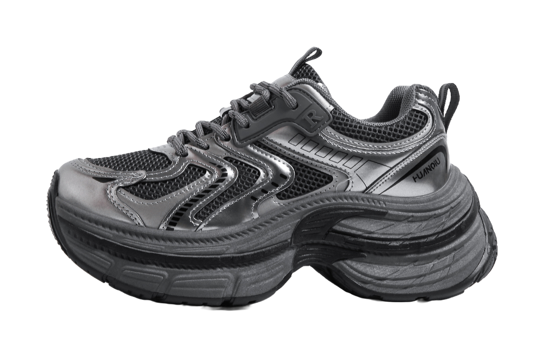 HUANQIU Slip Resistant, Abrasion Resistant, Breathable, Lightweight Low top Chunky Sneakers Women's 