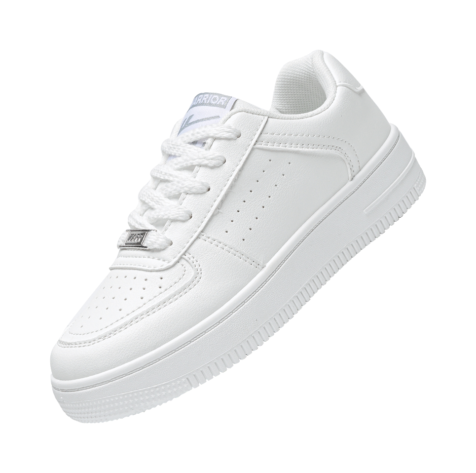 Warrior Slip Resistant, Abrasion Resistant, Breathable Low top Skateboard Shoes Unisex White 