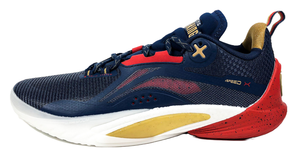 LiNing Speed 10 Cushioning, Slip Resistant, Abrasion Resistant, Breathable Low Top Basketball Shoes Mens Blue  VJSNEAKER